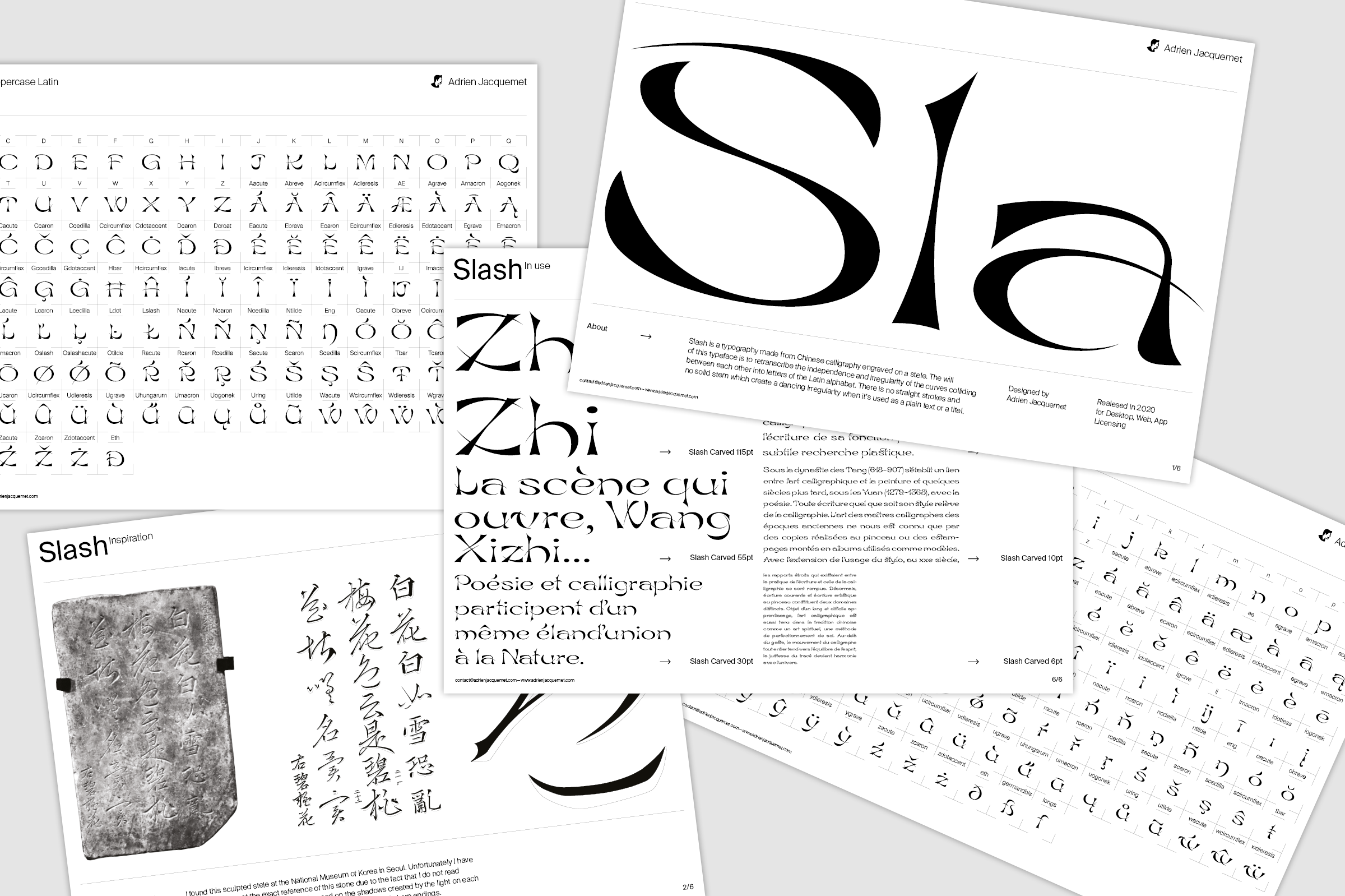 Slash typeface design, typography ©Adrien Jacquemet graphic designer