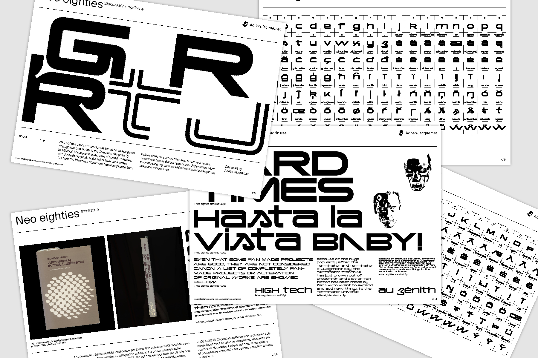 Neo eighties typeface design, typography ©Adrien Jacquemet graphic designer