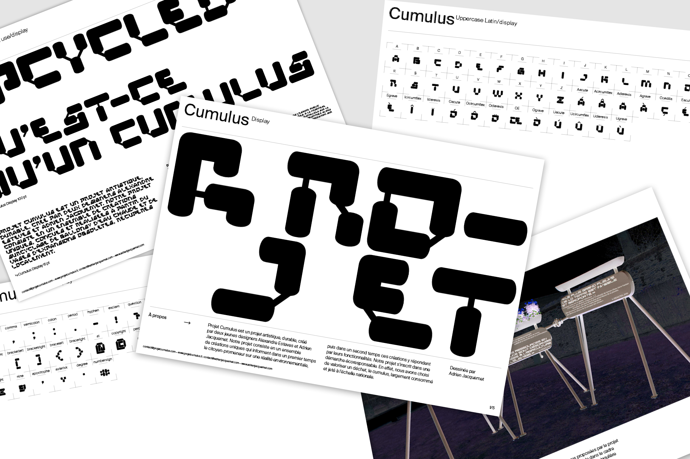 Cumulus display typeface design, typography ©Adrien Jacquemet graphic designer