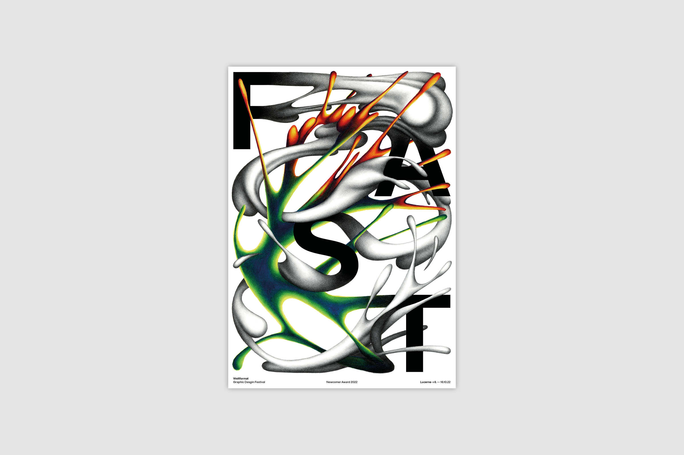 Weltformat Newcomer Award 2022, "Speed", Poster by ©Adrien jacquemet graphic designer
